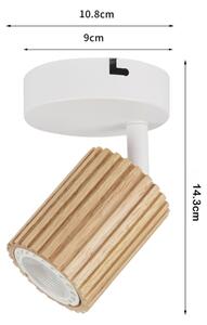 Brilagi - Aplică de perete cu spot MODERN WOOD 1xGU10/8W/230V lemn/alb