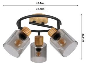 Brilagi - Spot HYGGE 3xE14/15W/230V lemn/sticlă fumurie