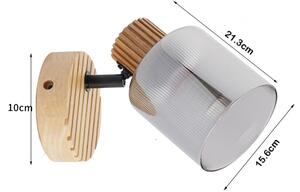 Brilagi - Aplica spot de perete HYGGE 1xE14/15W/230V lemn/fumuriu