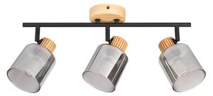 Brilagi - Corp de iluminat tip spot HYGGE, 3x E14, 15W, 230V, lemn/fumuriu