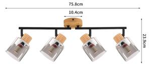 Brilagi - Lampă HYGGE cu 4xE14/15W/230V lemn/fumuriu