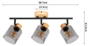 Brilagi - Corp de iluminat tip spot HYGGE, 3x E14, 15W, 230V, lemn/fumuriu