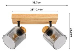 Brilagi - Spot HYGGE 2xE14/15W/230V lemn/fumuriu