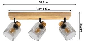 Brilagi - Aplica spot HYGGE 3xE14/15W/230V lemn/sticlă fumurie
