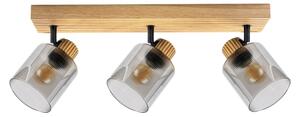 Brilagi - Aplica spot HYGGE 3xE14/15W/230V lemn/sticlă fumurie