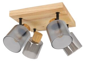 Brilagi - Plafonieră cu spoturi HYGGE 4xE14/15W/230V lemn/fumuriu