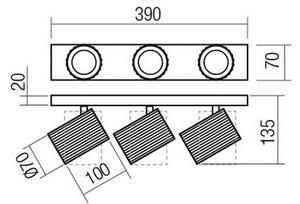 Redo 01-3406 - Spot DELPHI 3xGU10/7W/230V, negru