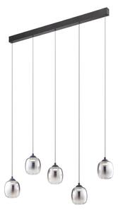 Redo 01-3490 - Lustră LED reglabilă pe cablu KHADI 5xLED/5,2W/230V negru/fumuriu