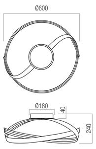 Redo 01-3613 - Plafonieră LED dimabilă IMPULS, 34W/230V, aurie