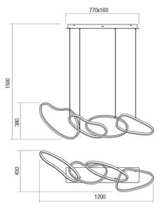 Redo 01-3390 - Candelabru LED reglabil pe cablu BIAS LED/90W/230V, negru