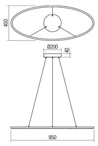 Redo 01-3338 - Candelabru LED dimmabil pe cablu LEO LED/48W/230V bronz