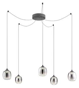 Redo 01-3487 - Lustră dimabilă pe cablu KHADI 5xLED/5,2W/230V negru/fumuriu