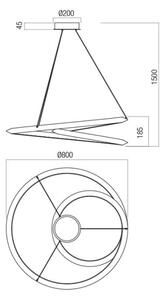 Redo 01-3377 - Lustră LED dimabilă pe cablu STORM LED/60W/230V, aurie