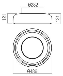 Redo 01-3722 - Plafonieră LED DIP, 30 W / 230 V, 48,6 cm, neagră