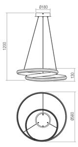 Redo 01-4361 - Lustru LED dimmabil suspendat pe cablu TORSION LED/40W/230V auriu