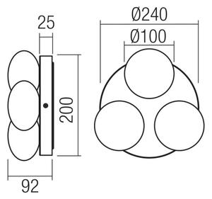 Redo 01-4307 - Plafonieră LED pentru baie OVUM 3xLED/5W/230V IP44 alamă