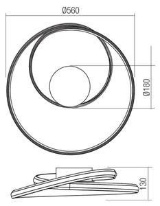 Redo 01-4359 - Plafonieră LED dimabilă TORSION, 40W/230V, neagră