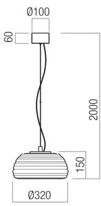 Redo 01-4541 - Lustră LED dimabilă pe cablu ONDULA LED/12W/230V negru/fumuriu