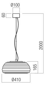 Redo 01-4543 - Lustră LED dimmabilă suspendată pe cablu ONDULA LED/16W/230V negru/fumuriu