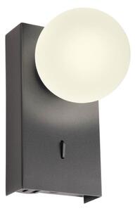 Redo 01-4659 - Aplica de perete LED NORMA, 5W, 230V, CRI 90, USB, negru