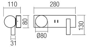 Redo 01-4661 - Aplică de perete NORMA LED/5W/230V + LED/3W CRI 90 USB, aurie