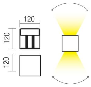 Redo 90296 - Aplică LED de exterior VARY, 2xLED/10W/230V, IP54, antracit