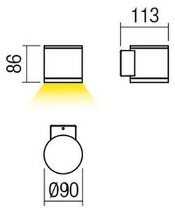Redo 9596 - Aplică LED de exterior ETA, 6W, 230V, 3000K, IP54, maro