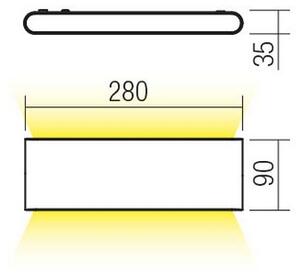 Redo 90452 - Aplica LED de exterior KLIPPE, 24W/230V, IP54, antracit