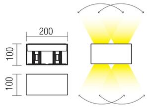 Redo 90304 - Aplica de perete pentru exterior VARY, 4xLED/5W/230V/3000K, IP54, maro