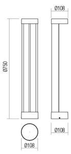 Redo 90365 - Lampă de exterior ZEUS LED/11,5W/230V 3000K 75 cm IP54 antracit
