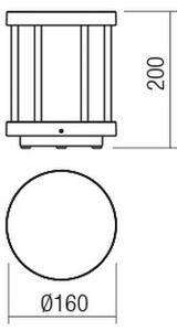 Redo 90577 - Lampă LED de exterior KALEN, 8 W, 230 V, 3000 K, 20 cm, IP65, antracit