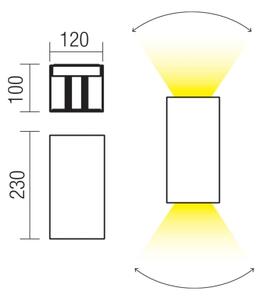 Redo 90552 - Aplica LED de exterior VARY 2xLED/10W/230V 3000K IP54 albă