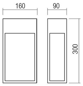 Redo 90603 - Aplică de perete LED STAND pentru exterior, 20 W, 230 V, IP65, antracit