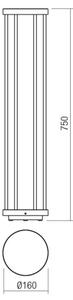 Redo 90579 - Lampă LED de exterior KALEN LED/8W/230V 3000K 75 cm IP65 antracit