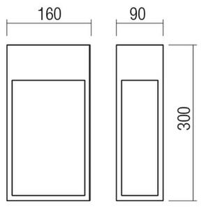 Redo 90604 - Aplica de perete LED de exterior STAND, 20W/230V, IP65, maro