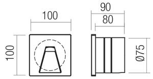 Redo 91196 - Lampă de orientare LED BAST pentru exterior, 2,5W, 230V, IP65, antracit