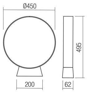 Redo 91066 - Lampă LED de exterior ONIRO LED/15W/230V 49,5 cm CRI 90 IP65 antracit