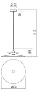 Redo 01-3049 - Lustru suspendat pe cablu GUNNAR 1xE27/42W/230V diam. 50 cm portocaliu