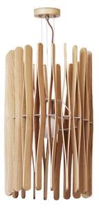 Pendul din lemn masiv pe cablu, 1xE27/60W/230V, diametru 38 cm, frasin/lemn de cauciuc