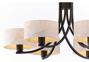 Jupiter 2105 - Candelabru suspendat pe lanț ARTHUR 6xE27/15W/230V alb/negru/decor marmură
