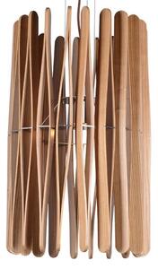 Pendul din lemn masiv pe cablu, 1xE27/60W/230V, diametru 38 cm, frasin/lemn de cauciuc