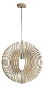 Pendul din lemn pe cablu, 1xE27/60W/230V, diametru 50 cm, lemn masiv/furnir/lemn de cauciuc