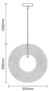 Pendul din lemn pe cablu, 1xE27/60W/230V, diametru 50 cm, lemn masiv/furnir/lemn de cauciuc