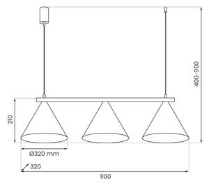Lustră suspendată CAPITAL cu cablu, 3xGX53/15W/230V, bej