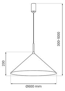 Lustră suspendată pe cablu CAPITAL 1xGX53/15W/230V, diametru 60 cm, alb
