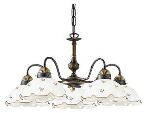 Kolarz 731.85.160 - Candelabru suspendat pe lanț NONNA 5xE27/75W/230V cu motive florale, finisaj aur roz