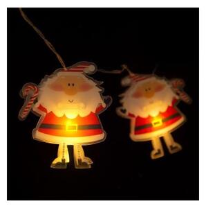 Ghirlandă LED 10xLED, alimentare 2xAA, 1,35 m, alb cald, Moș Crăciun