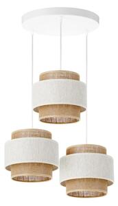 Lustră pe cablu BOHO 3xE27/60W/230V crem/iută