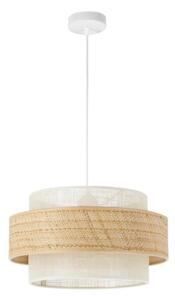 Lustră suspendată pe cablu BOHO 1xE27/60W/230V, diametru 40 cm, iută/crem