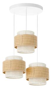 Candelabru pe cablu BOHO 3xE27/60W/230V iută/crem